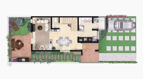 residencial la dolce villa - condomínios horizontais - planta térreo casa