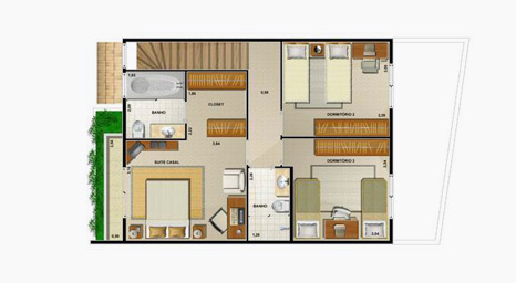 residencial paineiras village houses  - condomínios horizontais - planta