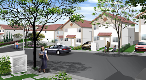 villa allegro - condomínios horizontais - perspectiva da rua