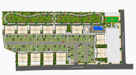 grand parc itú - conjuntos residenciais - implantação