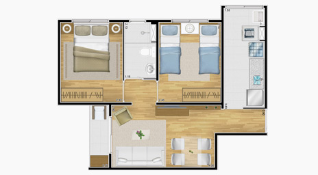 mirante parque & lazer - conjuntos residenciais - planta apto.