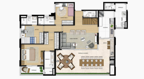 lavie santana - edifícios residenciais - planta apto. unidade duplex