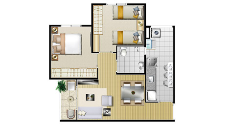 residencial vida - edifícios residenciais - planta apto