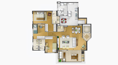 terrazzo vivere - edifícios residenciais - planta apto